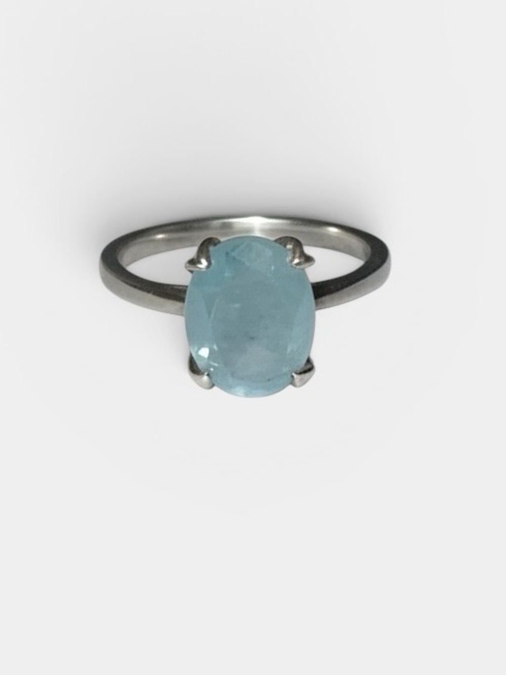 Aquamarine and 925 Sterling Silver Vintage Ring - Size 7
